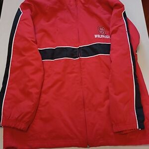 NC States University Vibrant Red Zip-Up Jacket For Men
